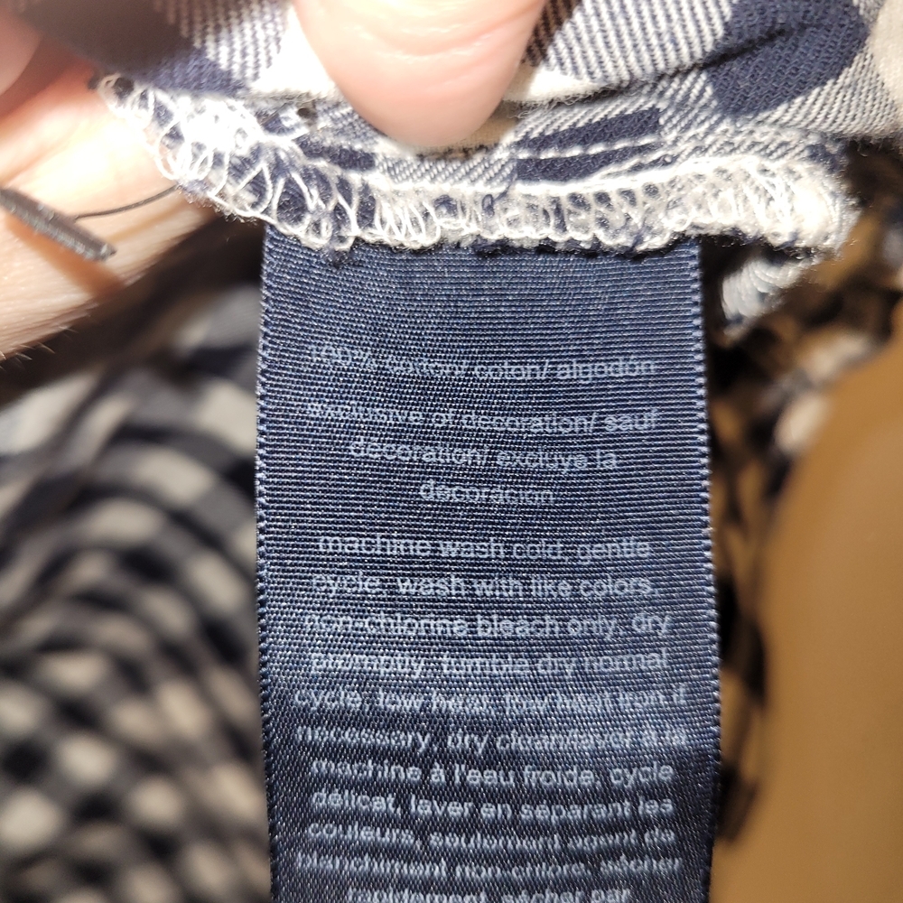 Tommy Hilfiger Woman's Collared Blue and White Plaid Blouse Cotton - Picture 5 of 5